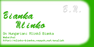 bianka mlinko business card