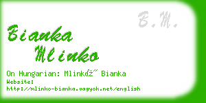 bianka mlinko business card